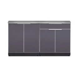 Cuisine Extérieure Modulaire Avec Housses NewAge Products, Gris Ardoise, 3 Pièces