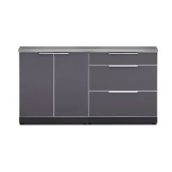 Cuisine Extérieure Modulaire Avec Comptoir NewAge Products, Gris Ardoise, 3 Pièces