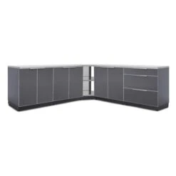 Armoires Avec Comptoirs Et Housses NewAge Products Pour Cuisine Extérieure, Gris Ardoise, 7 Pièces