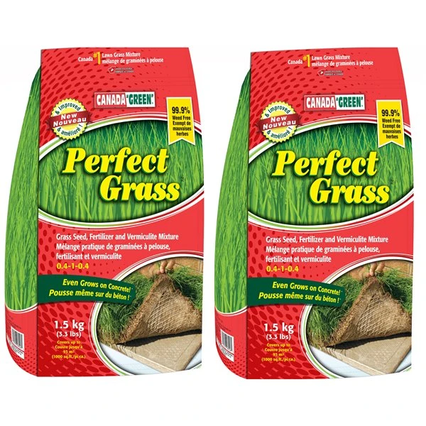 Mélange De Graminées à Pelouse, Fertilisant Et Vermiculite Perfect Grass De Canada Green, 1,5 Kg 3 Mélange De Graminées à Pelouse, Fertilisant Et Vermiculite Perfect Grass De Canada Green, 1,5 Kg