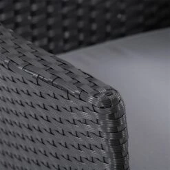 Ensemble à Dîner Extérieur En Métal/osier Avec Coussins Parksville De CorLiving, Noir/gris Cendré, 3 Pièces -Outsunnies Boutique 330788961 AlternateImage3 l