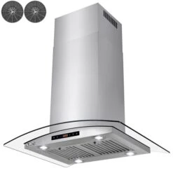 Hotte Convertible Pour îlot De 30 Po En Acier Inoxydable De AKDY Avec Filtre De Charbon Inclus -Outsunnies Boutique 330795477 AlternateImage4 l