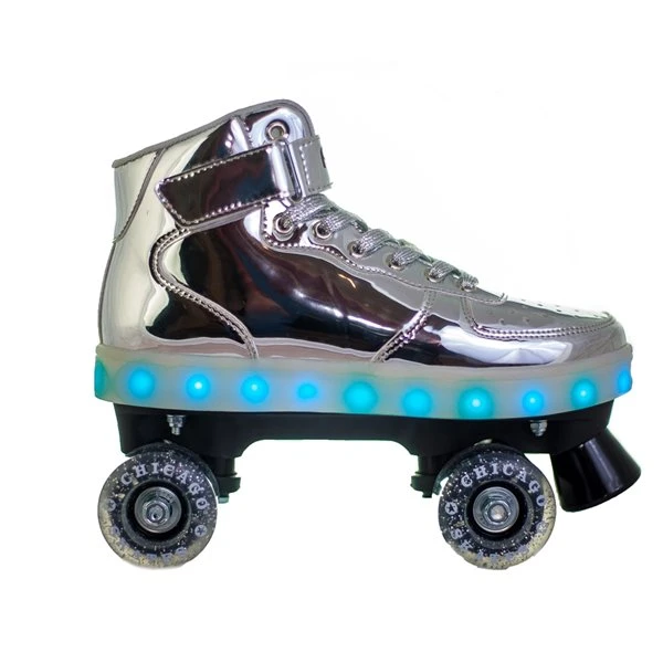 Chicago Skates - Patins à Roulettes Lumineux à DEL, Argent, Taille 7 3 Chicago Skates - Patins à Roulettes Lumineux à DEL, Argent, Taille 7