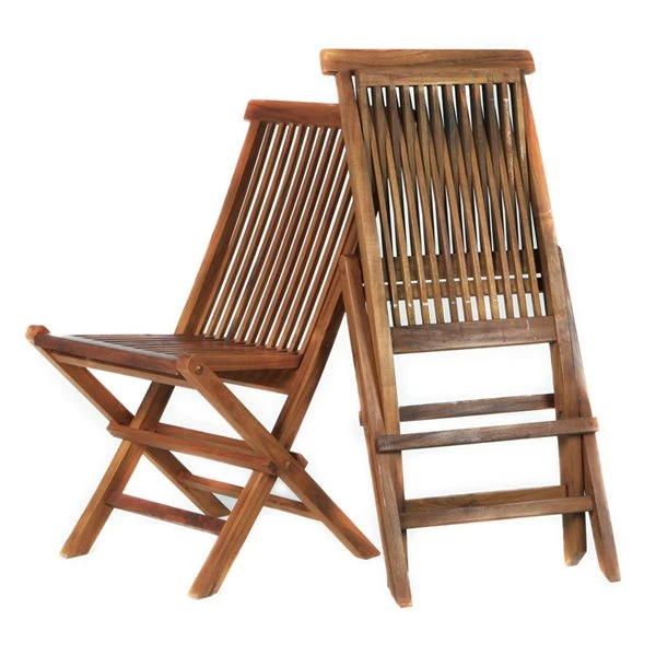 Chaises Pliantes En Bois De Teck Java Stationnaires Avec Sièges En Lattes Par All Things Cedar, Lot De 2 4 Chaises Pliantes En Bois De Teck Java Stationnaires Avec Sièges En Lattes Par All Things Cedar, Lot De 2 – Image 2