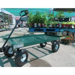Chariot à Plate-forme En Acier Vert Par Millside Avec Poignée En Acier Et 4 Roues Pneumatiques, 24 Po X 48 Po -Outsunnies Boutique 330799108 AlternateImage3 l