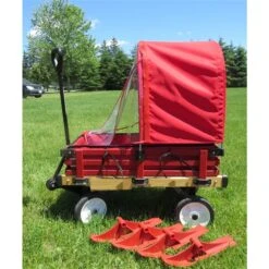 Chariot De Type Traineau Convertible De Luxe En Bois Par Millside Avec Coussins, Auvent Et Skis -Outsunnies Boutique 330799117 AlternateImage2 l