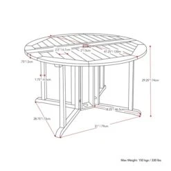 Table De Salle à Manger Ronde Pour L'extérieur Miramar Avec Trou Pour Parasol Par Corliving, 47 Po L X 47 Po L -Outsunnies Boutique 330814831 AlternateImage4 l