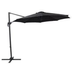 CorLiving Parasol De Patio Inclinable Et Déporté De 9,5 Pi Avec Mât En Aluminium, Noir