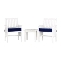 Mobilier De Conversation Pour L'extérieur Miramar En Bois Avec Coussins Par Corliving, Lot De 3