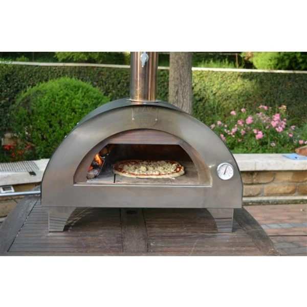 Four à Pizza Au Bois En Acier Inoxydable Et Brique Réfractaire Clemen De Clementi, 24 Po X 16 Po, Argent 4 Four à Pizza Au Bois En Acier Inoxydable Et Brique Réfractaire Clemen De Clementi, 24 Po X 16 Po, Argent – Image 2