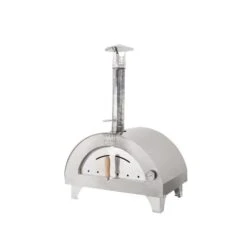 Four à Pizza Au Bois En Acier Inoxydable Et Brique Réfractaire Clemen De Clementi, 24 Po X 16 Po, Argent