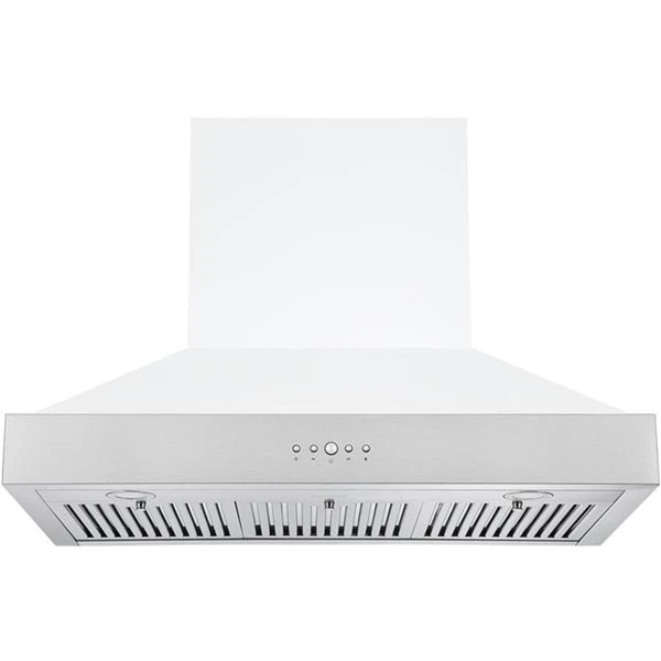 Hotte De Cuisinière Murale Pro De 36 Po à Conduit Blanc Et En Acier Inoxydable Par Ancona 5 Hotte De Cuisinière Murale Pro De 36 Po à Conduit Blanc Et En Acier Inoxydable Par Ancona – Image 3
