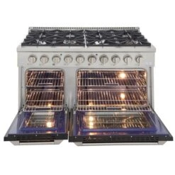 Cuisinière Autoportante Au Gaz Avec 8 brûleurs De KUCHT Et Four à Convection Double, 48 po, Noir 9 Cuisinière Autoportante Au Gaz Avec 8 brûleurs De KUCHT Et Four à Convection Double, 48 po, Noir -Outsunnies Boutique 330860165 AlternateImage2 l