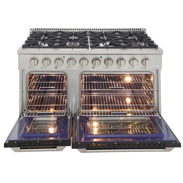 Cuisinière Autoportante Au Gaz Avec 8 brûleurs De KUCHT Et Four à Convection Double, 48 po, Noir 5 Cuisinière Autoportante Au Gaz Avec 8 brûleurs De KUCHT Et Four à Convection Double, 48 po, Noir – Image 3