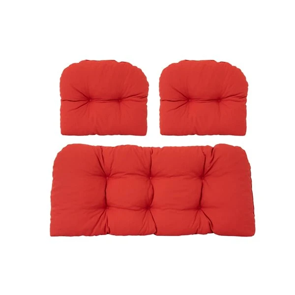 Coussins Rouges Pour Causeuse De Patio Par Bozanto Inc., 3 Pièces 3 Coussins Rouges Pour Causeuse De Patio Par Bozanto Inc., 3 Pièces