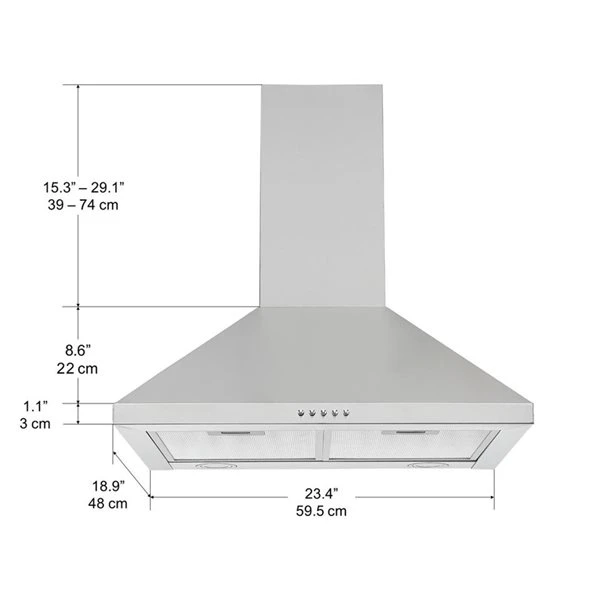 Hotte Murale Convertible Par Ancona En Acier Inoxydable De 24 Po 7 Hotte Murale Convertible Par Ancona En Acier Inoxydable De 24 Po – Image 5