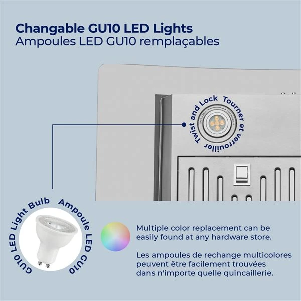 Hotte De Cuisine Murale Hauslane Convertible En Acier Inoxydable De 30 Po 6 Hotte De Cuisine Murale Hauslane Convertible En Acier Inoxydable De 30 Po – Image 4