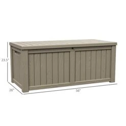 Coffre De Rangement Pour La Terrasse Outsunny En Plastique Gris De 56 Po X 26 Po, 76,6 Gal -Outsunnies Boutique 330896319 AlternateImage2 l