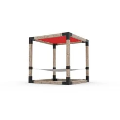 Hamac Autoportant Pour 2 Personnes Par Toja Grid De 8 Pi X 8 Pi Pour Bois 6 X 6 Avec Auvent Rouge Inclus