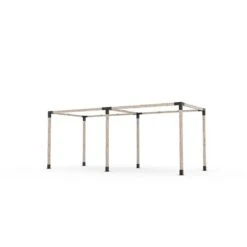 Ensemble Pour Pergola Double Autoportante Par Toja Grid De 8 Pi X 20 Pi Pour Bois 4 X 4, Auvent Blanc Inclus