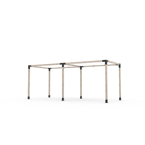 Ensemble Pour Pergola Double Autoportante Par Toja Grid De 8 Pi X 20 Pi Pour Bois 4 X 4, Auvent Blanc Inclus 3 Ensemble Pour Pergola Double Autoportante Par Toja Grid De 8 Pi X 20 Pi Pour Bois 4 X 4, Auvent Blanc Inclus