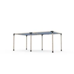 Ensemble Pour Pergola Double Autoportante Par Toja Grid De 10 Pi X 20 Pi Pour Bois 4 X 4, Auvent En Denim Inclus