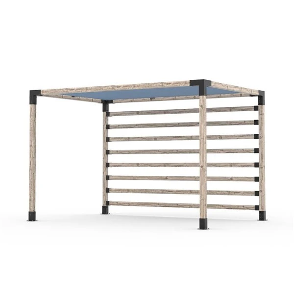 Ensemble Pour Pergola Adossée Par Toja Grid De 8 Pi X 12 Pi Pour Bois 6 X 6, Mur KNECT 4 X 4 Et Auvent En Denim Inclus 3 Ensemble Pour Pergola Adossée Par Toja Grid De 8 Pi X 12 Pi Pour Bois 6 X 6, Mur KNECT 4 X 4 Et Auvent En Denim Inclus