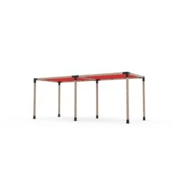 Ensemble Pour Pergola Double Autoportante Par Toja Grid De 8 Pi X 20 Pi Pour Bois 4 X 4, Auvent Rouge Inclus