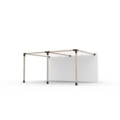 Ensemble Pour Pergola Double Adossée Par Toja Grid De 12 Pi X 16 Pi Pour Bois 4 X 4, Auvent Blanc Inclus
