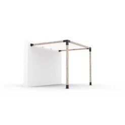 Ensemble Pour Pergola Adossée Par Toja Grid De 8 Pi X 10 Pi Pour Bois 4 X 4, Auvent Blanc Inclus