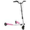 Trottinette Ajustable Pour Enfants Par Qaba à 3 Roues En Acier Noir Et Rose