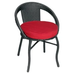 Ensemble De Bistro Pour L'extérieur Par Henryka Noir Avec Coussins En Polyester Rouge, 3 Pièces 9 Ensemble De Bistro Pour L'extérieur Par Henryka Noir Avec Coussins En Polyester Rouge, 3 Pièces -Outsunnies Boutique 330925800 AlternateImage3 l