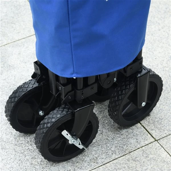 Chariot D'extérieur Tout Usage Bleu Outsunny En Acier Avec Poignée Ajustable 7 Chariot D'extérieur Tout Usage Bleu Outsunny En Acier Avec Poignée Ajustable – Image 5