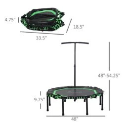Mini Trampoline De Soozier Hexagone De 4 pi Avec Guidon En T, Vert -Outsunnies Boutique 330928618 AlternateImage2 l