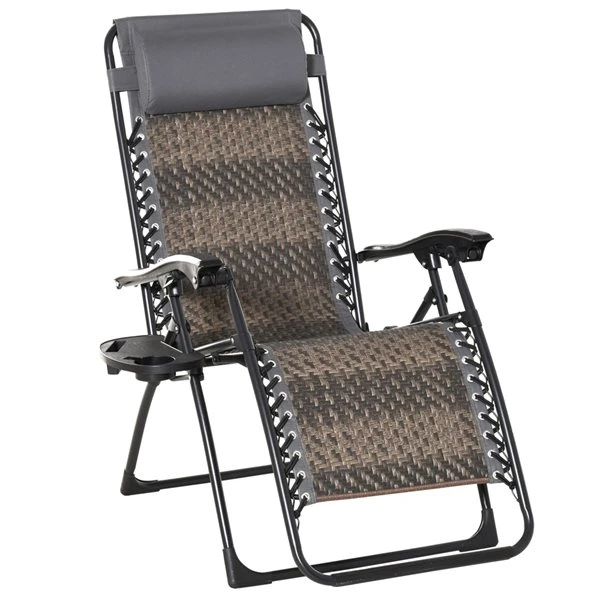 Chaise Stationnaire Zéro-gravité Outsunny En Métal Gris Avec Assise En Rotin Tressé 3 Chaise Stationnaire Zéro-gravité Outsunny En Métal Gris Avec Assise En Rotin Tressé