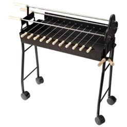 Barbecue Au Charbon Portatif Noir 2-en-1 Outsunny De 12 po Avec Brochettes -Outsunnies Boutique 330932362 AlternateImage6 l