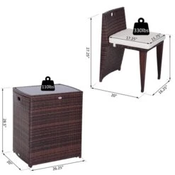 Ensemble De Salle à Manger Pour Le Patio Par Outsunny Avec Cadre Brun Et Coussins Blancs Cassés, 3 Pièces -Outsunnies Boutique 330932375 AlternateImage2 l