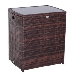 Ensemble De Salle à Manger Pour Le Patio Par Outsunny Avec Cadre Brun Et Coussins Blancs Cassés, 3 Pièces -Outsunnies Boutique 330932375 AlternateImage3 l