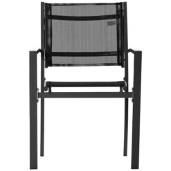 Ens. De Chaises De Salle à Manger Stationnaires Outsunny En Métal Noir Avec Assise Rigide, 2 Mcx -Outsunnies Boutique 330932377 AlternateImage6 l