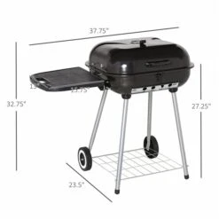 Barbecue Australien Au Charbon Portatif Noir Outsunny De 18 po Avec Roulettes -Outsunnies Boutique 330932414 AlternateImage2 l