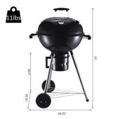 Barbecue Australien Au Charbon Autoportant Noir Outsunny De 18 1/2 Po Avec Roulettes 9 Barbecue Australien Au Charbon Autoportant Noir Outsunny De 18 1/2 Po Avec Roulettes -Outsunnies Boutique 330932419 AlternateImage2 l