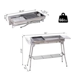 Barbecue Au Charbon Pliable Outsunny De 41 po En Acier Inoxydable Avec évents D'aération 9 Barbecue Au Charbon Pliable Outsunny De 41 po En Acier Inoxydable Avec évents D'aération -Outsunnies Boutique 330932449 AlternateImage2 l