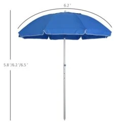 Parasol De Plage Par Outsunny De 6 pi Bleu -Outsunnies Boutique 330932455 AlternateImage2 l