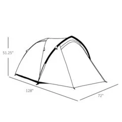 Tente De Camping Outsunny En Polyester Vert Avec Vestibule -Outsunnies Boutique 330932458 AlternateImage2 l