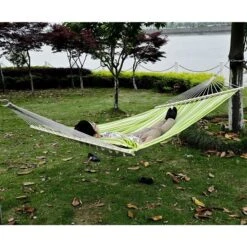 Hamac Vert Atworth Par Outsunny De 75 po X 55 po En Coton Avec Oreiller Amovible -Outsunnies Boutique 330932481 AlternateImage4 l