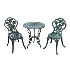 Ensemble Pour Le Patio De Style Bistro Par Outsunny Avec Cadre Vert, 3 Pièces