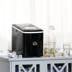 Machine à Glaçons En Forme De Cube HomCom Autoportante De 27 Lb Avec Porte Relevable, Noir -Outsunnies Boutique 330932499 AlternateImage3 l