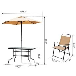 Ensemble De Salle à Manger Beige Pour Le Patio Par Outsunny Avec Cadre Noir, 8 Pièces -Outsunnies Boutique 330932532 AlternateImage2 l