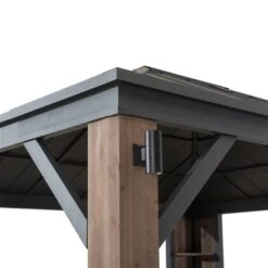 Abri De Jardin Sunjoy Permanent En Cèdre Noir De 13,9 Pi X 12 Pi Rectangulaire Avec Toit En Acier Et Lumières DEL -Outsunnies Boutique 330936742 AlternateImage2 l