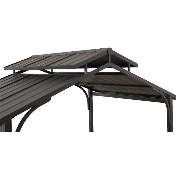 Abri De Jardin Pour Barbecue Thaddeus Par Sunjoy En Acier De 5 Pi X 8 Pi Rectangulaire Et Toit En Acier, Noir 4 Abri De Jardin Pour Barbecue Thaddeus Par Sunjoy En Acier De 5 Pi X 8 Pi Rectangulaire Et Toit En Acier, Noir – Image 2